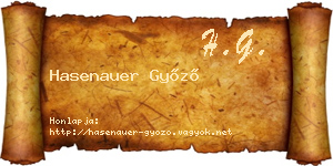 Hasenauer Győző névjegykártya